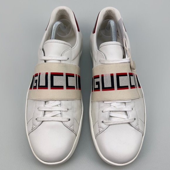Gucci Other - GUCCI Ace Stripe low top sneaker white leather 8 G 8.5 US 42 EUR 523469